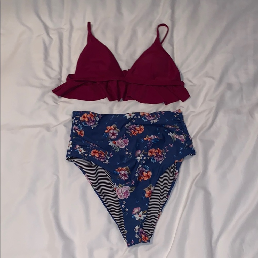 High waisted bathing suit